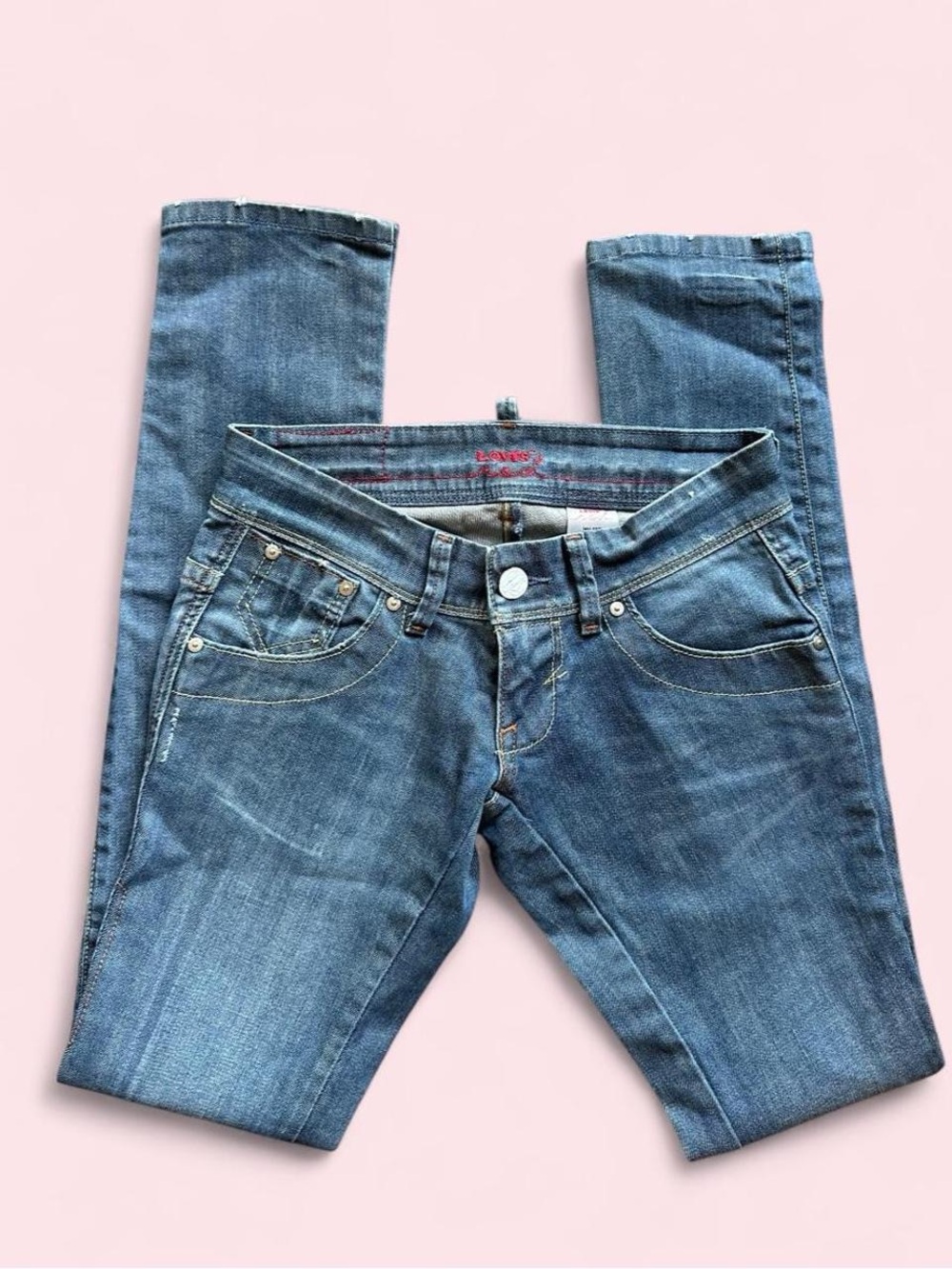 Vintage Levi's Red Low Rise Straight Leg Jeans Size 25